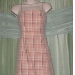 J. CREW Pink Plaid Dress with Spaghetti Straps
